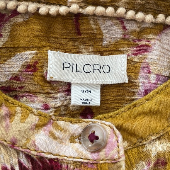 Pilcro by Anthropologie Floral Button Up Top Blouse Size Small Medium (S/M) - Picture 8 of 14